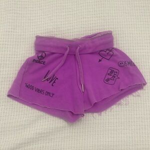 Flowers by Zoe fbz- graffiti printed shorts with rollover waistband